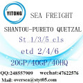 Shantou poort zeevracht verzending naar Pureto Quetzal